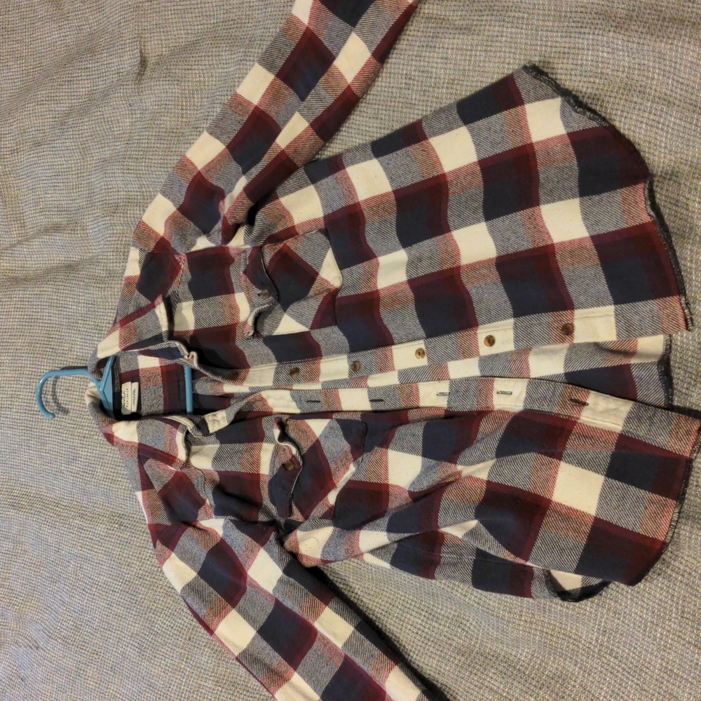 RVCA purple, white, and navy flannel